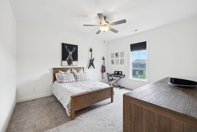7214 Neills Branch Dr, College Grove, TN 37046 - bedroom with light carpet, baseboards, and a ceiling fan