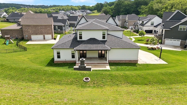 7214 Neills Branch Dr, College Grove, TN 37046 - back of property featuring a residential view and a shingled roof