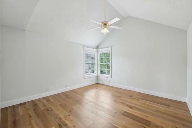 503 Mable Mason Cv, La Vergne, TN 37086 - unfurnished room with lofted ceiling, ceiling fan, light wood-type flooring, and baseboards
