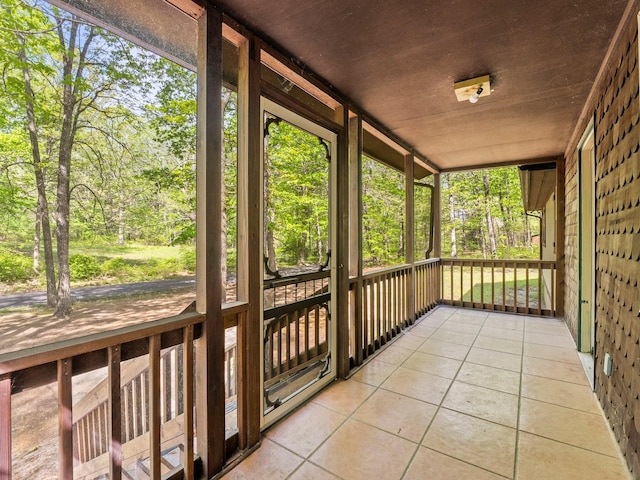 view of unfurnished sunroom