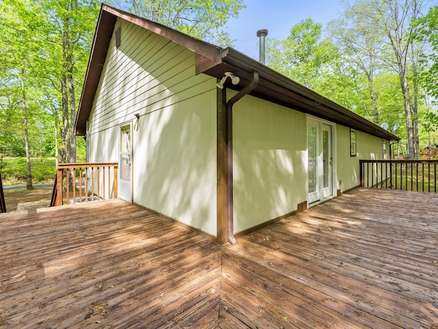 view of home's exterior with a deck