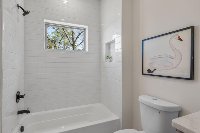 full bath featuring toilet and bathtub / shower combination