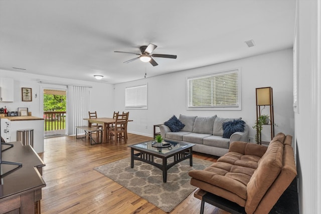 237 Windsor Ct, Spring City, TN 37381 - living area featuring ceiling fan and light wood finished floors