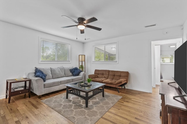 237 Windsor Ct, Spring City, TN 37381 - living room featuring healthy amount of natural light, ceiling fan, and light wood finished floors