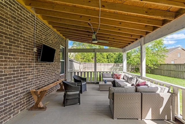 2303 Dewey Dr, Spring Hill, TN 37174 - view of patio with outdoor lounge area and a fenced backyard