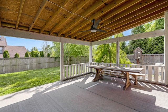 2303 Dewey Dr, Spring Hill, TN 37174 - view of patio featuring outdoor dining area and a ceiling fan