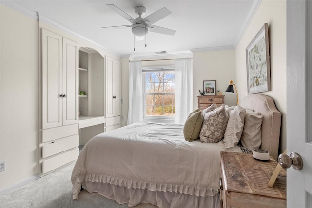 2025 Lewisburg Pike, Franklin, TN 37064 - bedroom featuring ornamental molding, carpet flooring, ceiling fan, and baseboards