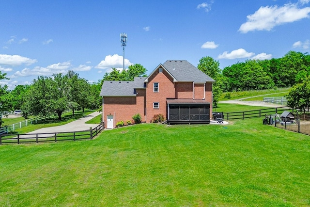 2025 Lewisburg Pike, Franklin, TN 37064 - back of house with brick siding and a sunroom