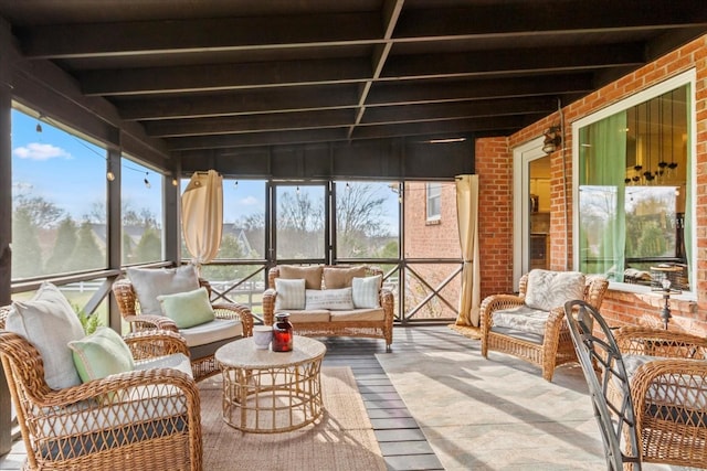 2025 Lewisburg Pike, Franklin, TN 37064 - sunroom featuring beamed ceiling