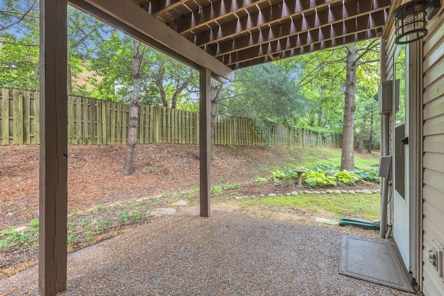 view of patio featuring a fenced backyard