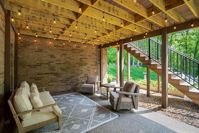 6752 Falls Ridge Ln, College Grove, TN 37046 - view of patio / terrace with stairway