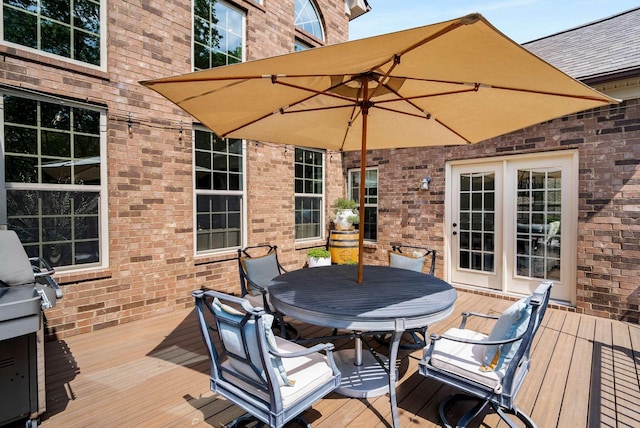 6752 Falls Ridge Ln, College Grove, TN 37046 - deck featuring outdoor dining area and area for grilling