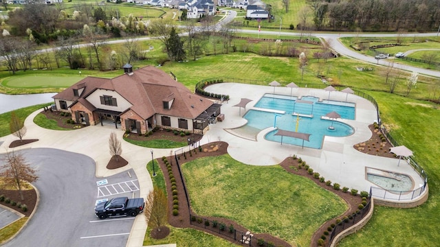 6752 Falls Ridge Ln, College Grove, TN 37046 - drone / aerial view of a pool area