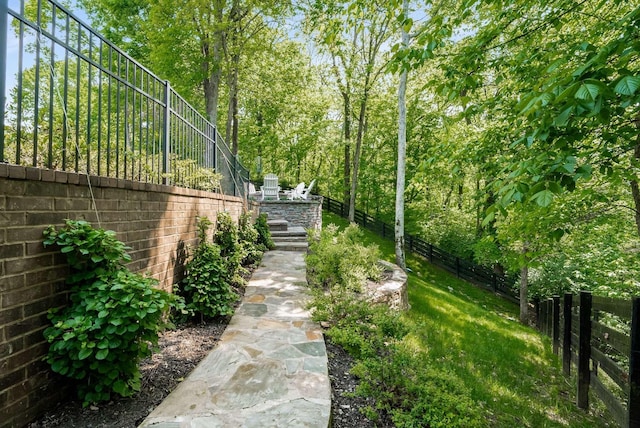 6752 Falls Ridge Ln, College Grove, TN 37046 - view of yard with fence and stairway