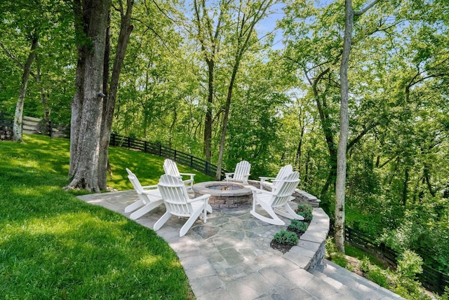 6752 Falls Ridge Ln, College Grove, TN 37046 - view of patio / terrace featuring a fire pit