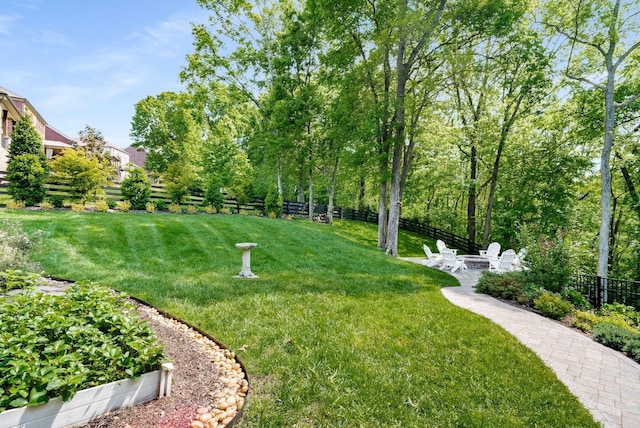 6752 Falls Ridge Ln, College Grove, TN 37046 - view of yard with an outdoor fire pit and a patio