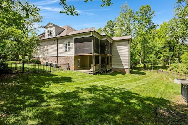 2507 Eagle Creek Way, Signal Mountain, TN 37377 - rear view of house with a sunroom and cooling unit
