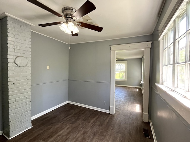 1538 Neelys Bend Rd, Madison, TN 37115 - unfurnished room featuring wood finished floors, baseboards, crown molding, and ceiling fan