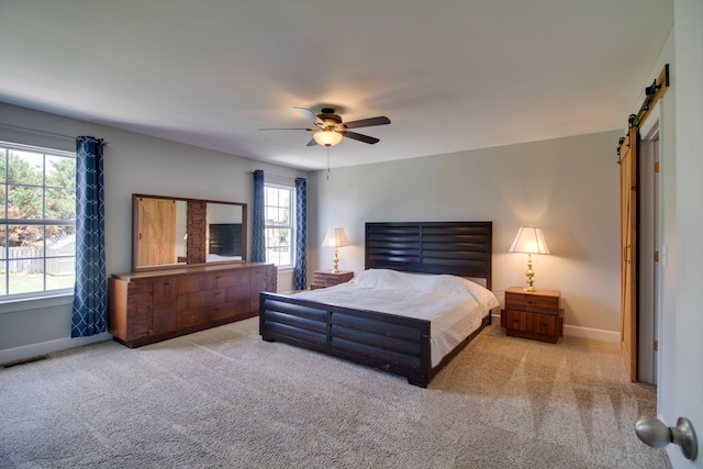 1334 Davy Crockett Dr, Murfreesboro, TN 37129 - bedroom with a barn door, carpet, and baseboards