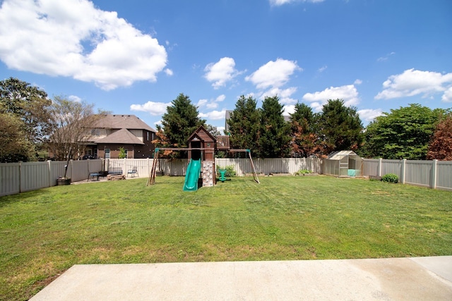 1334 Davy Crockett Dr, Murfreesboro, TN 37129 - view of yard with a playground, an outdoor structure, and an exterior structure