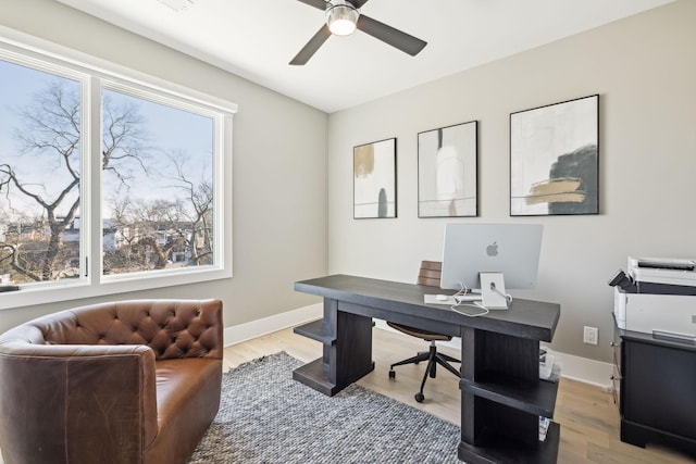 1242 2nd Ave S Unit 4, Nashville, TN 37210 - office space featuring ceiling fan, light wood-style floors, and baseboards