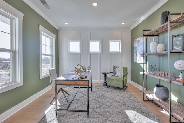 460 Triple Crown Cir, Gallatin, TN 37066 - office space featuring ornamental molding, plenty of natural light, wood finished floors, baseboards, and recessed lighting