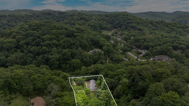 5175 Granny White Pike, Nashville, TN 37220 - aerial view of property and surrounding area with a forest and property boundaries highlighted