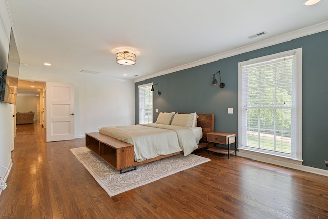 5175 Granny White Pike, Nashville, TN 37220 - bedroom with ornamental molding, wood finished floors, baseboards, and recessed lighting