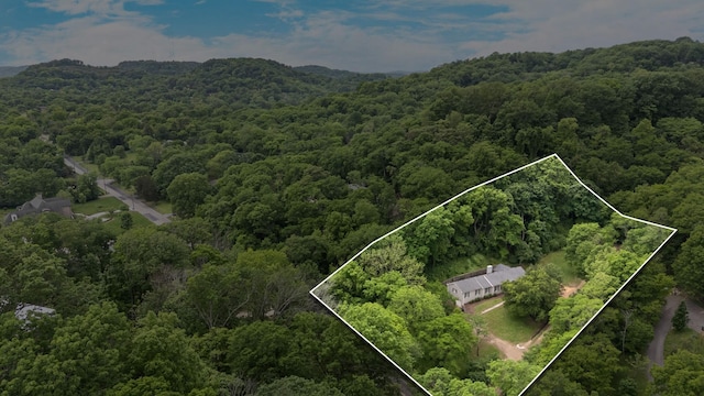 5175 Granny White Pike, Nashville, TN 37220 - aerial overview of property's location with a heavily wooded area and property parcel outlined