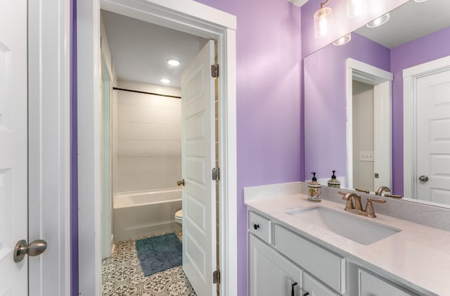 1149 Brixworth Dr, Spring Hill, TN 37174 - bathroom with vanity, recessed lighting, and  shower combination
