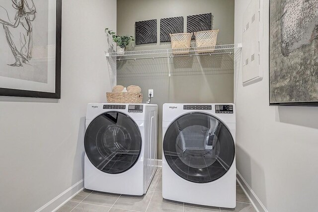 284 Subban Ct, Lebanon, TN 37087 - laundry room with separate washer and dryer, baseboards, and tile patterned floors