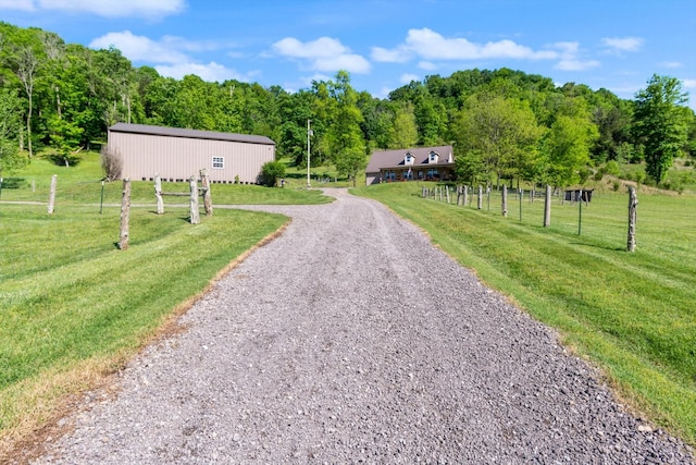 593 Gaulden Hollow Rd, Lafayette, TN 37083 - view of dirt / gravel driveway with a view of trees and a view of countryside