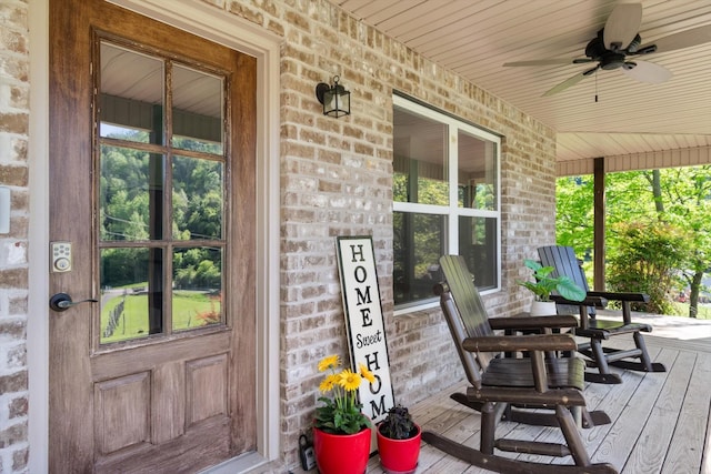 593 Gaulden Hollow Rd, Lafayette, TN 37083 - wooden terrace with a porch and ceiling fan