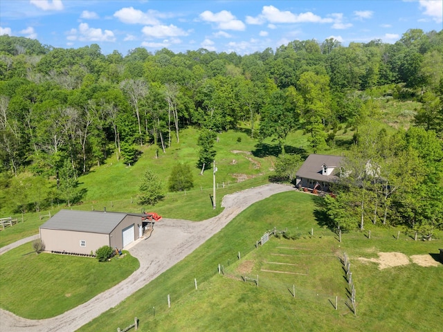 593 Gaulden Hollow Rd, Lafayette, TN 37083 - aerial view of property and surrounding area with a heavily wooded area