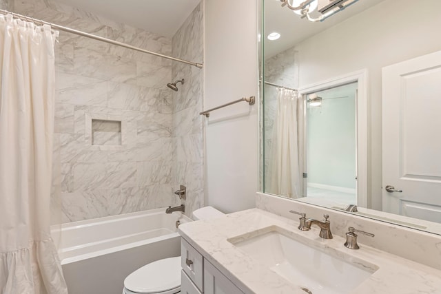 3692 Auburn Ln, Nashville, TN 37215 - full bathroom with toilet, shower / bath combo with shower curtain, and vanity