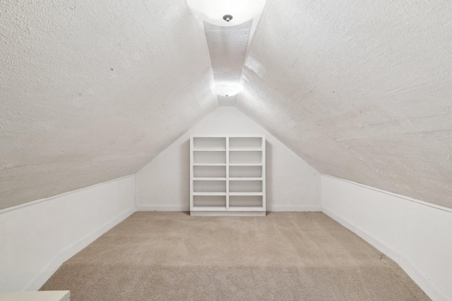 111 Lois Ln, Clarksville, TN 37043 - additional living space with a textured ceiling, lofted ceiling, light colored carpet, and baseboards