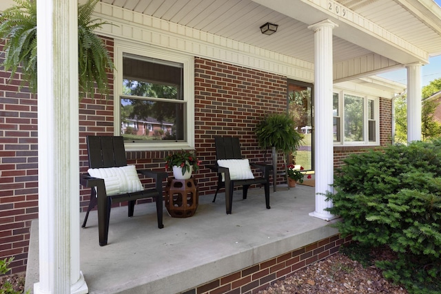 view of patio with a porch