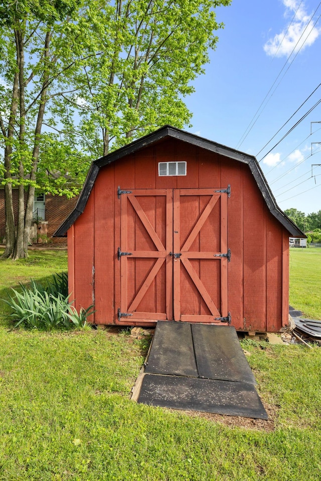 view of shed