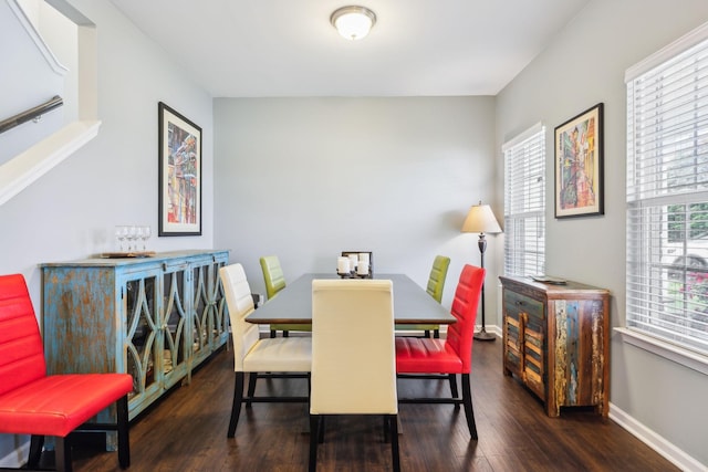 dining room with wood finished floors and baseboards