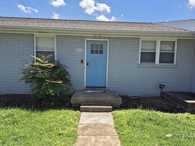1509B 21st Ave N, Nashville, TN 37208 - property entrance with brick siding and roof with shingles
