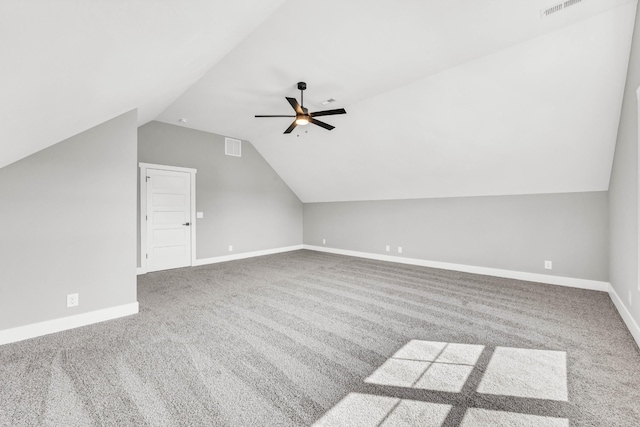 614 Woodrush Dr, Clarksville, TN 37040 - bonus room featuring lofted ceiling, a ceiling fan, and carpet floors