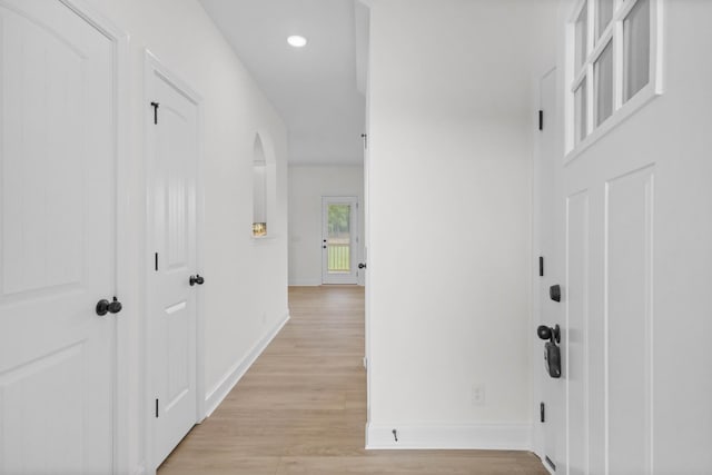 1 Shelton Ferry Rd, Southside, TN 37171 - corridor featuring baseboards, light wood-style flooring, and recessed lighting