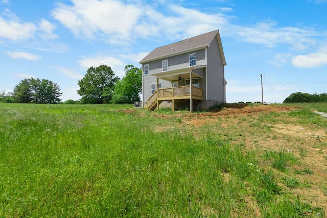 1 Shelton Ferry Rd, Southside, TN 37171 - rear view of house featuring ceiling fan