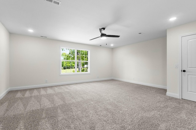 2214 S Hinton Rd, Southside, TN 37171 - carpeted empty room with ceiling fan, baseboards, and recessed lighting
