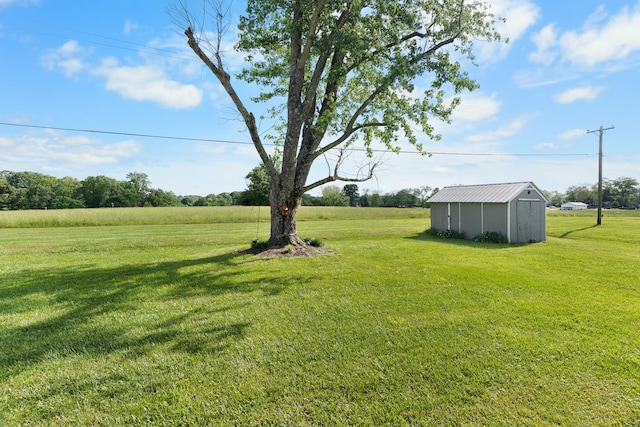 801 Lloyd St, Lawrenceburg, TN 38464 - view of green lawn featuring an outbuilding and a storage unit