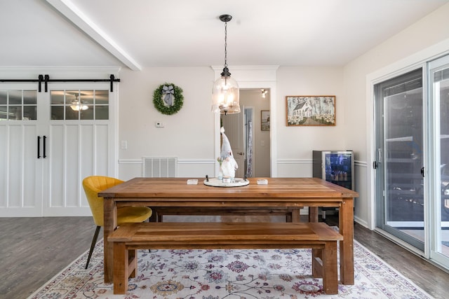 500 Mark Green Ct, Spring Hill, TN 37174 - dining space with wood finished floors and a barn door