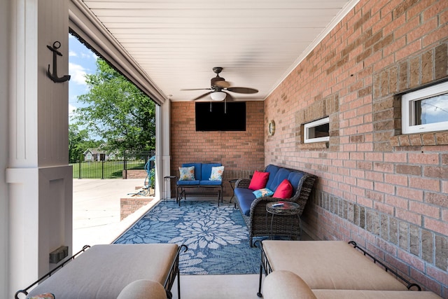 500 Mark Green Ct, Spring Hill, TN 37174 - view of patio featuring a ceiling fan and outdoor lounge area