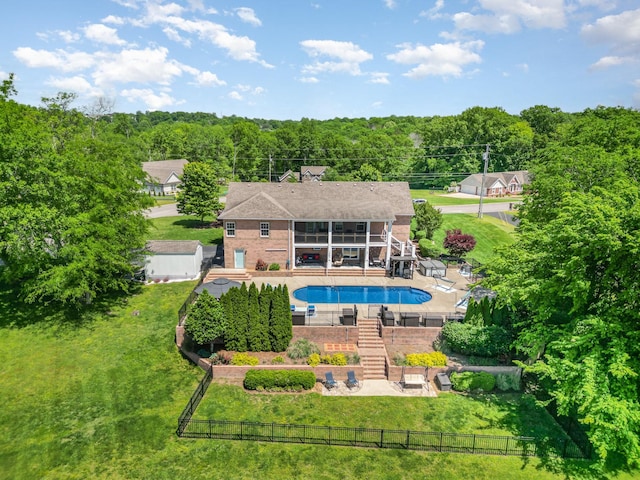 500 Mark Green Ct, Spring Hill, TN 37174 - view of pool with stairway, a patio area, and a view of trees
