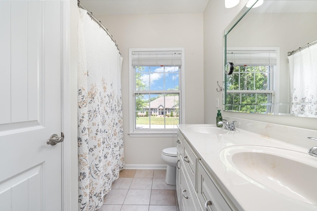 500 Mark Green Ct, Spring Hill, TN 37174 - bathroom with double vanity, tile patterned flooring, toilet, and baseboards
