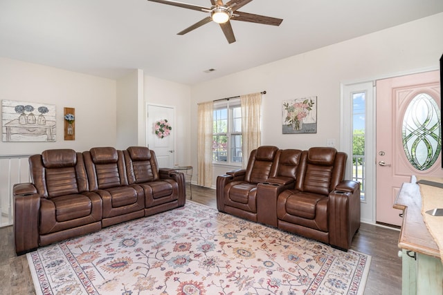 500 Mark Green Ct, Spring Hill, TN 37174 - living area featuring ceiling fan and wood finished floors